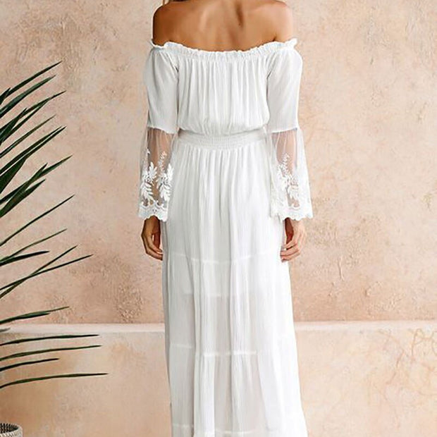 Ophelia™ | Weißes Kleid mit Spitze
