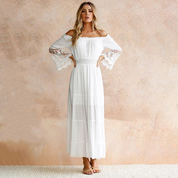 Ophelia™ | Weißes Kleid mit Spitze
