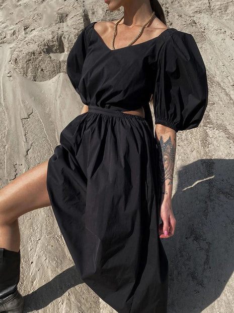 Marena™ | Schwarzes Maxikleid